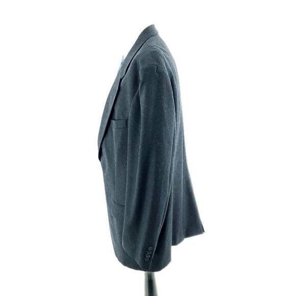 Savile Row Flannel Wool 2 Button Blazer 46L Gray - Picture 4 of 13
